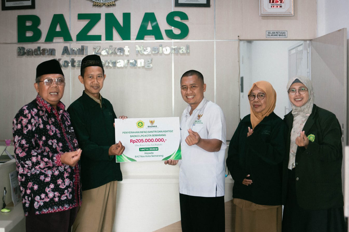 Badko LPQ Kota Semarang Salurkan Infaq Rp 205 Juta ke Baznas